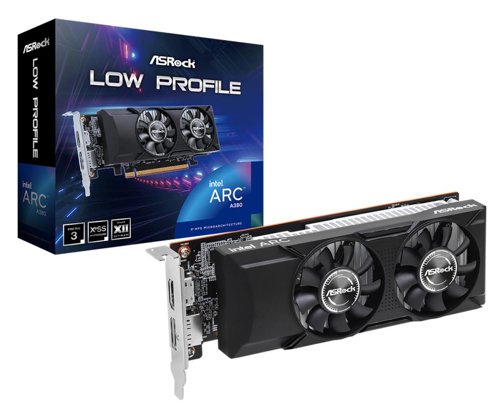 Graphics Card ASROCK Intel Arc A380 6 GB GDDR6 96 bit PCIE 4 0 8x GPU 2000 MHz 1xHDMI 1xDisplayPort A380LP6G