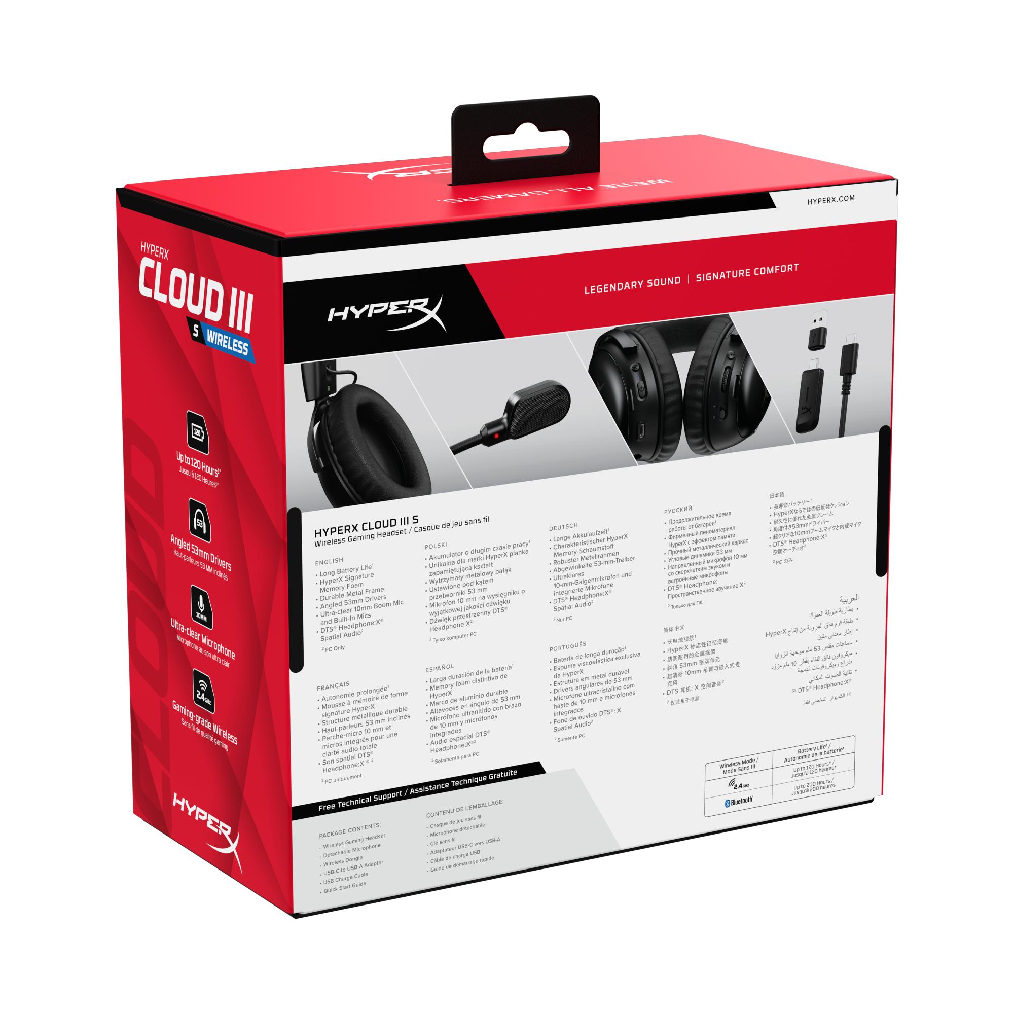 HEADSET HYPERX CLOUD III S WRL WL BK GAM A59YZAA HYPERX