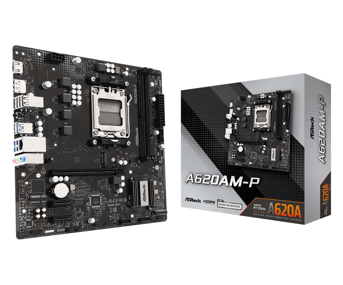 Mainboard ASROCK AMD A620A Socket AM5 micro ATX RAM DDR5-SDRAM 2xSlots 1xNumber of M 2  M  slots A620AM-P