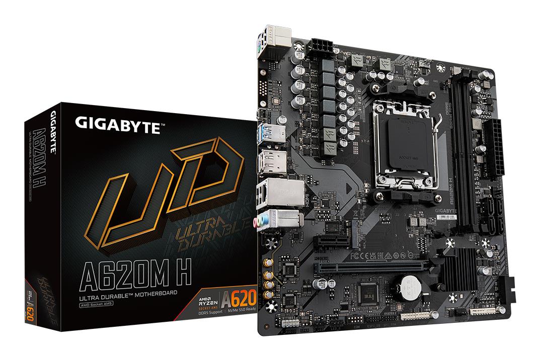 Mainboard GIGABYTE AMD A620 Socket AM5 micro ATX RAM DDR5-SDRAM 2xSlots 1xPCI Express x1 slots 1xPCI Express x16 slots 1xNumber of M 2  M  slots A620MH2 0