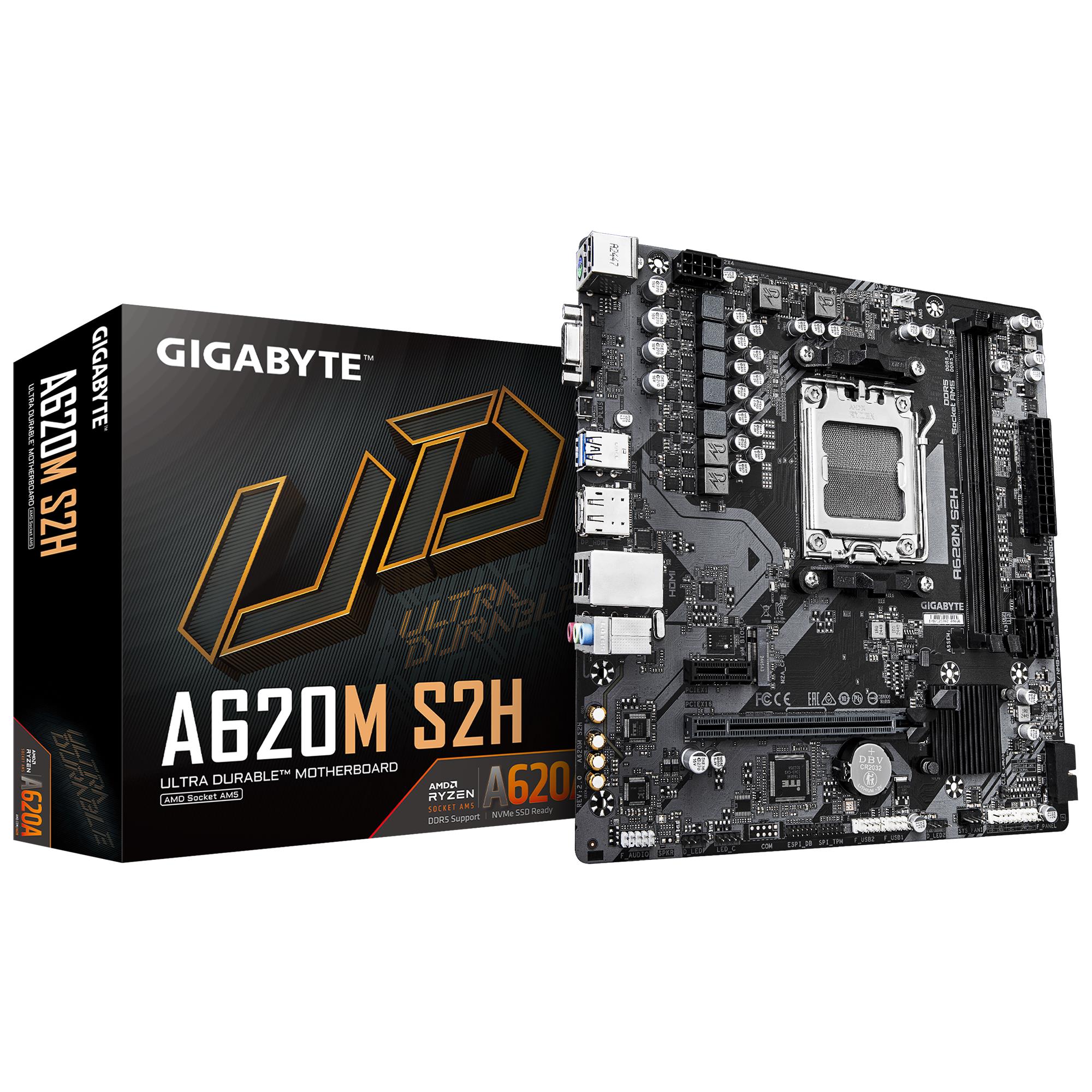 Mainboard GIGABYTE AMD A620 SAM5 Micro-ATX Memory DDR5 Memory slots 2 A620MS2H2 0