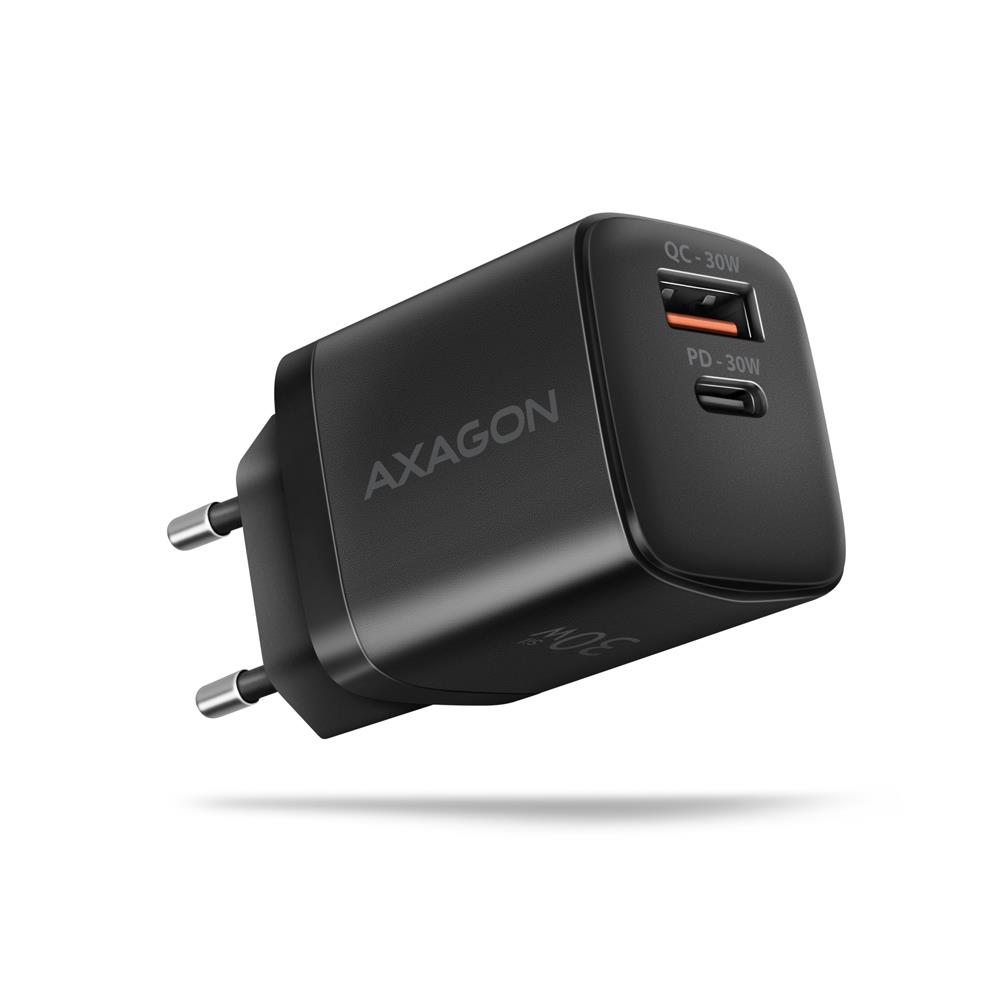 MOBILE CHARGER WALL USB 30W 2PORT BLACK ACU-PQ30 AXAGON