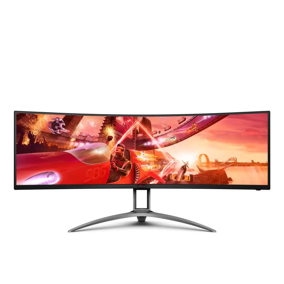 LCD Monitor AOC AG493UCX2 48 8   Gaming Curved Panel VA 5120x1440 32 9 165Hz Matte 4 ms Speakers Swivel Height adjustable Tilt Colour Black AG493UCX2