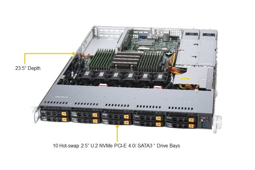 SERVER SYSTEM 1U SAS SATA AS-1114S-WN10RT SUPERMICRO