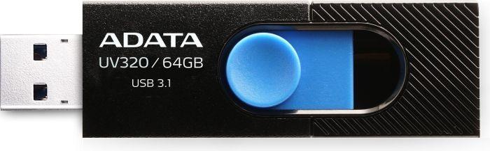 MEMORY DRIVE FLASH USB3 1 64GB BLACK AUV320-64G-RBKBL ADATA