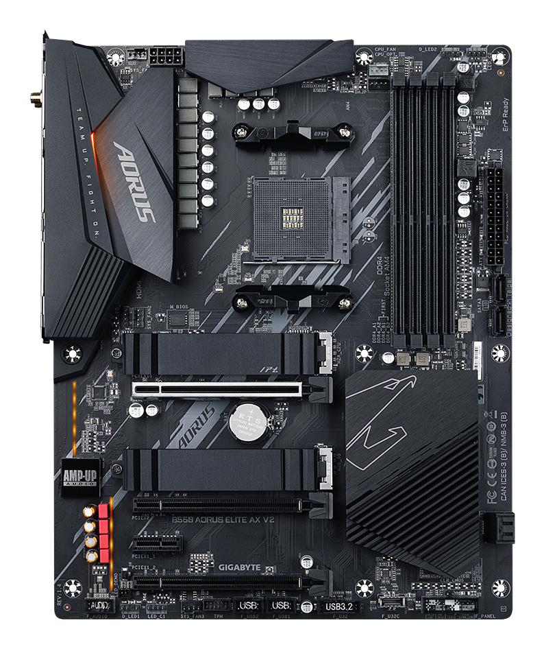 Mainboard GIGABYTE AMD B550 Socket AM4 ATX RAM DDR4-SDRAM 4xSlots Wi-Fi Yes Bluetooth Yes 1xPCI Express x1 slots 3xPCI Express x16 slots 2xNumber of M 2  M  slots B550AORUSELITEAXV21 5