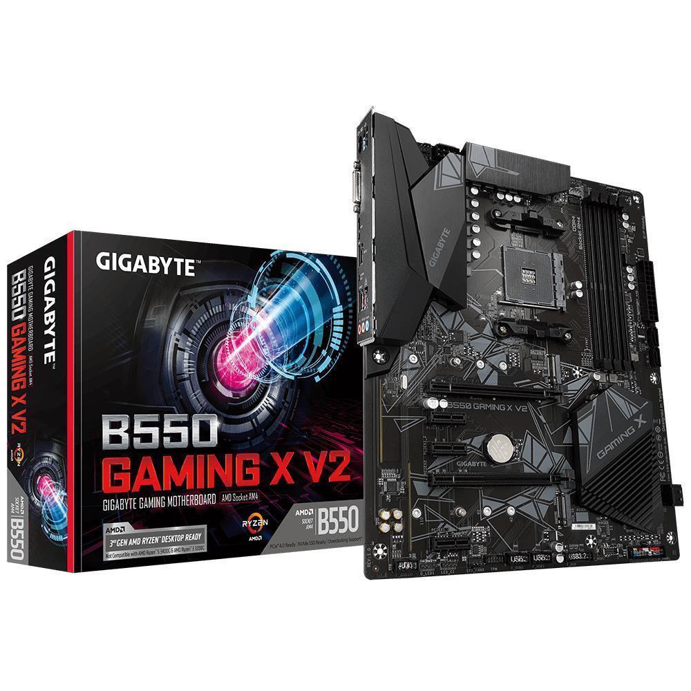 Mainboard GIGABYTE AMD B550 SAM4 ATX Memory DDR4 Memory slots 4 3xPCI-Express 3.0 1x 1xPCI-Express 3.0 2x 1xPCI-Express 4.0 16x 2xM.2 1xDVI-D 1xHDMI 2xAudio-In 1xAudio-Out 2xUSB 2.0 4xUSB 3.2 1xPS 2 1xRJ45 B550GAMINGXV21.4