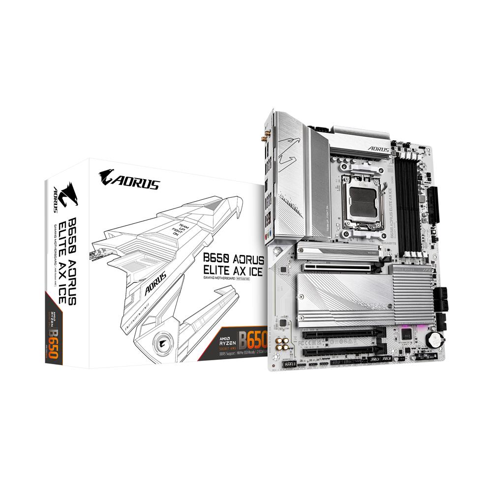 Mainboard GIGABYTE AMD B650 SAM5 ATX Memory DDR5 Memory slots 4 2xPCI-Express 3 0 16x 1xPCI-Express 4 0 16x 3xM 2 1xHDMI 1xDisplayPort 1xAudio-In 1xAudio-Out 1xMicrophone 4xUSB 2 0 7xUSB 3 2 1xUSB-C 1xRJ45 B650AELITEAXICE