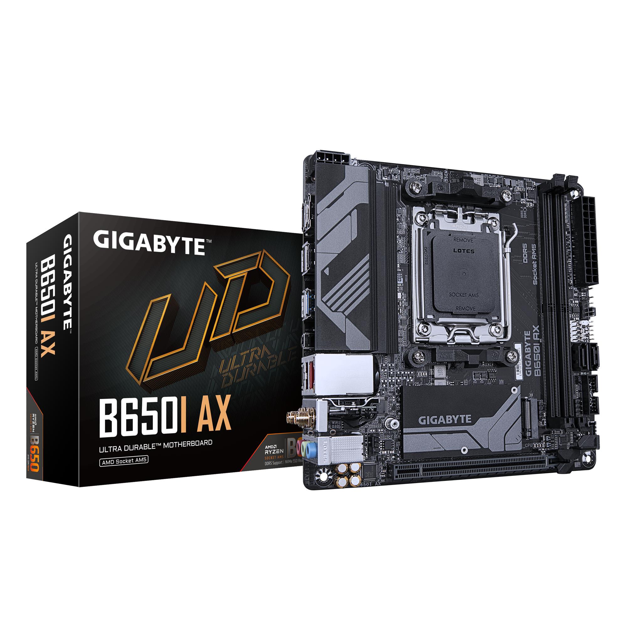 Mainboard GIGABYTE AMD B650 SAM5 Mini-ITX Memory DDR5 Memory slots 2 B650IAX1 1