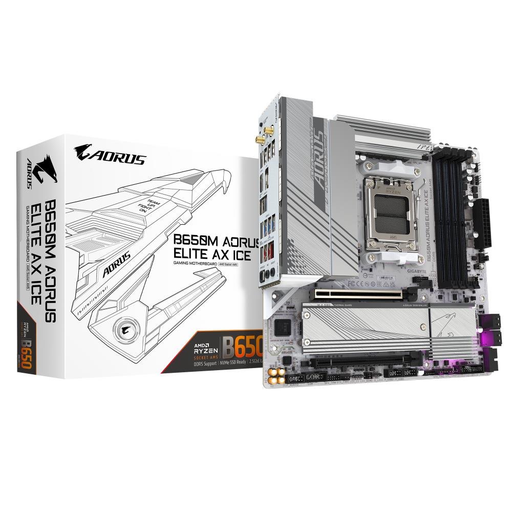 Mainboard GIGABYTE AMD B650 SAM5 Micro-ATX Memory DDR5 Memory slots 4 1xPCI-Express 4 0 4x  1xPCI-Express 4 0 16x 2xM 2 1xHDMI 1xDisplayPort 4xUSB 2 0 7xUSB 3 2 1xUSB-C 1xOptical S PDIF 1xRJ45 2xAudio port B650MAELITEAXICE