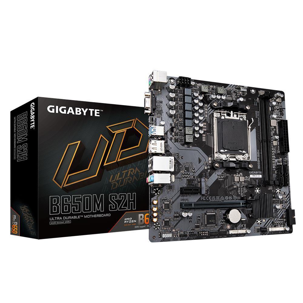 Mainboard GIGABYTE AMD B650 SAM5 Micro-ATX Memory DDR5 Memory slots 2 1xPCI-Express 3 0 1x 1xPCI-Express 4 0 16x 1xM 2 1x15pin D-sub 1xHDMI 1xDisplayPort 4xUSB 2 0 2xUSB 3 2 1xPS 2 1xRJ45 3xAudio port B650MS2H1 2