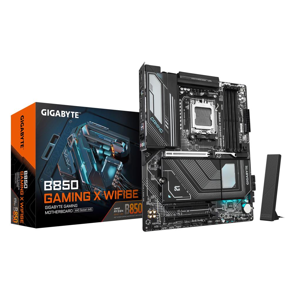 Mainboard GIGABYTE AMD B850 Socket AM5 ATX RAM DDR5-SDRAM 4xSlots Wi-Fi Yes Bluetooth Yes 3xNumber of M 2  M  slots B850 GAMING X WIFI6E B850GAMINGXWIFI6E