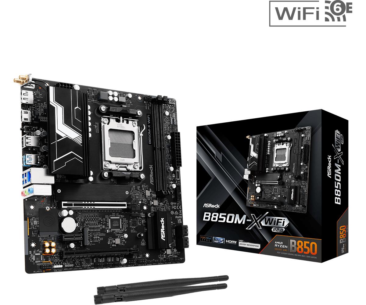 Mainboard ASROCK AMD B850 SAM5 Micro-ATX Memory DDR5 Memory slots 2 B850M-XWIFIR2 0