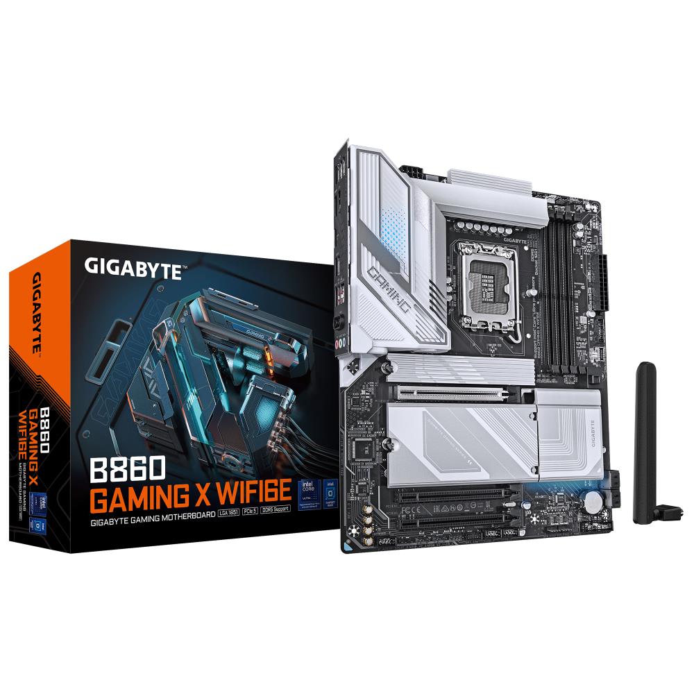 Mainboard GIGABYTE Intel B860 Express LGA1851 ATX Memory DDR5 Memory slots 4 1xPCI-Express 16x 2xM 2 1xHDMI 1xDisplayPort 1xAudio-In 1xAudio-Out 1xMicrophone 5xUSB 2 0 3xUSB 3 2 1xUSB-C 1xRJ45 B860GAMINGXWIFI6E1 0