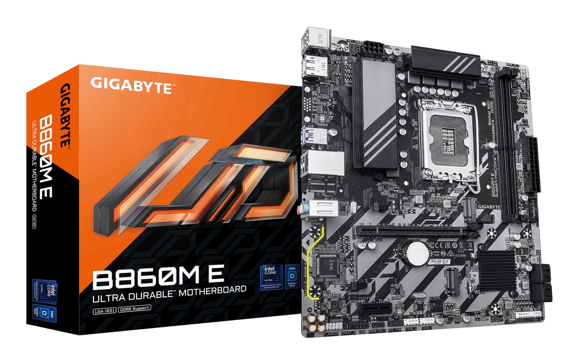 Mainboard GIGABYTE Intel B860 Express LGA1851 Micro-ATX Memory DDR5 Memory slots 4 B860ME1 0