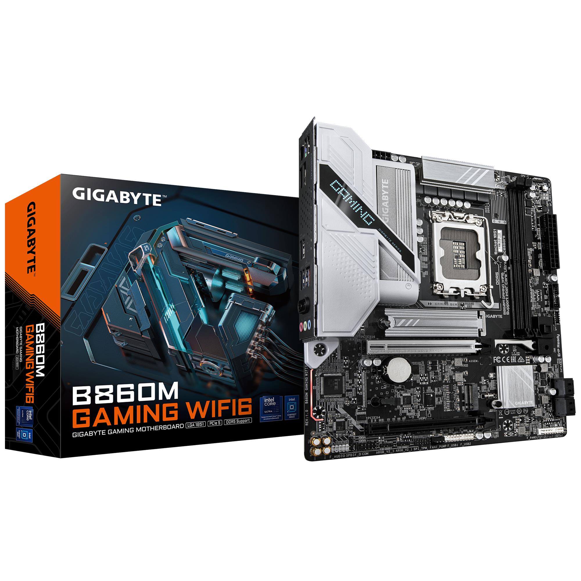 Mainboard GIGABYTE Intel B860 Express LGA1851 Micro-ATX Memory DDR5 Memory slots 2 B860MGAMINGWIFI6
