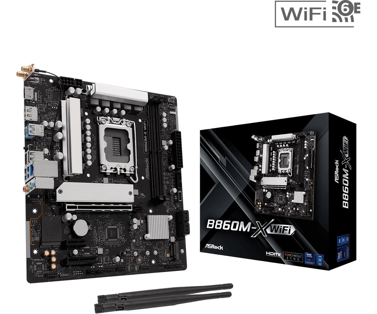 Mainboard ASROCK Intel B860 Express LGA1851 Micro-ATX Memory DDR5 Memory slots 2 B860M-X WIFI