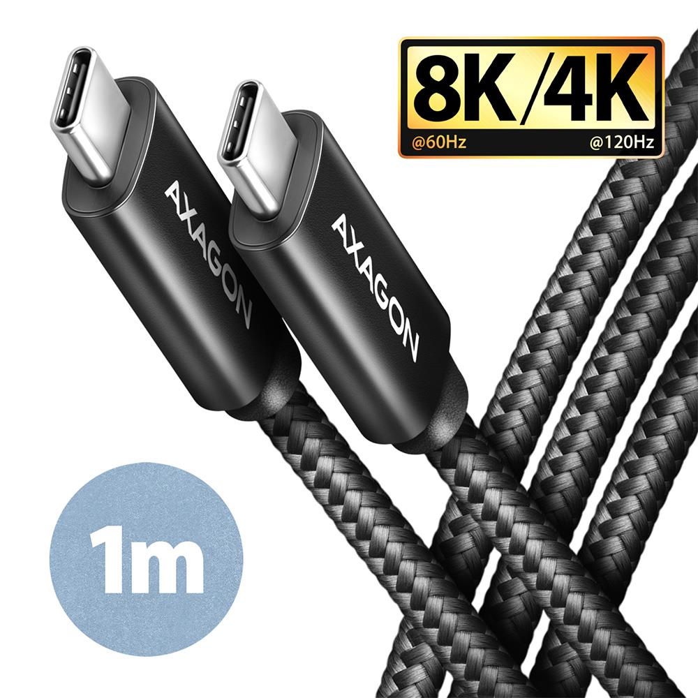 CABLE USB-C TO USB-C 1M 100W 8K BLACK BUCM432-CM10AB AXAGON