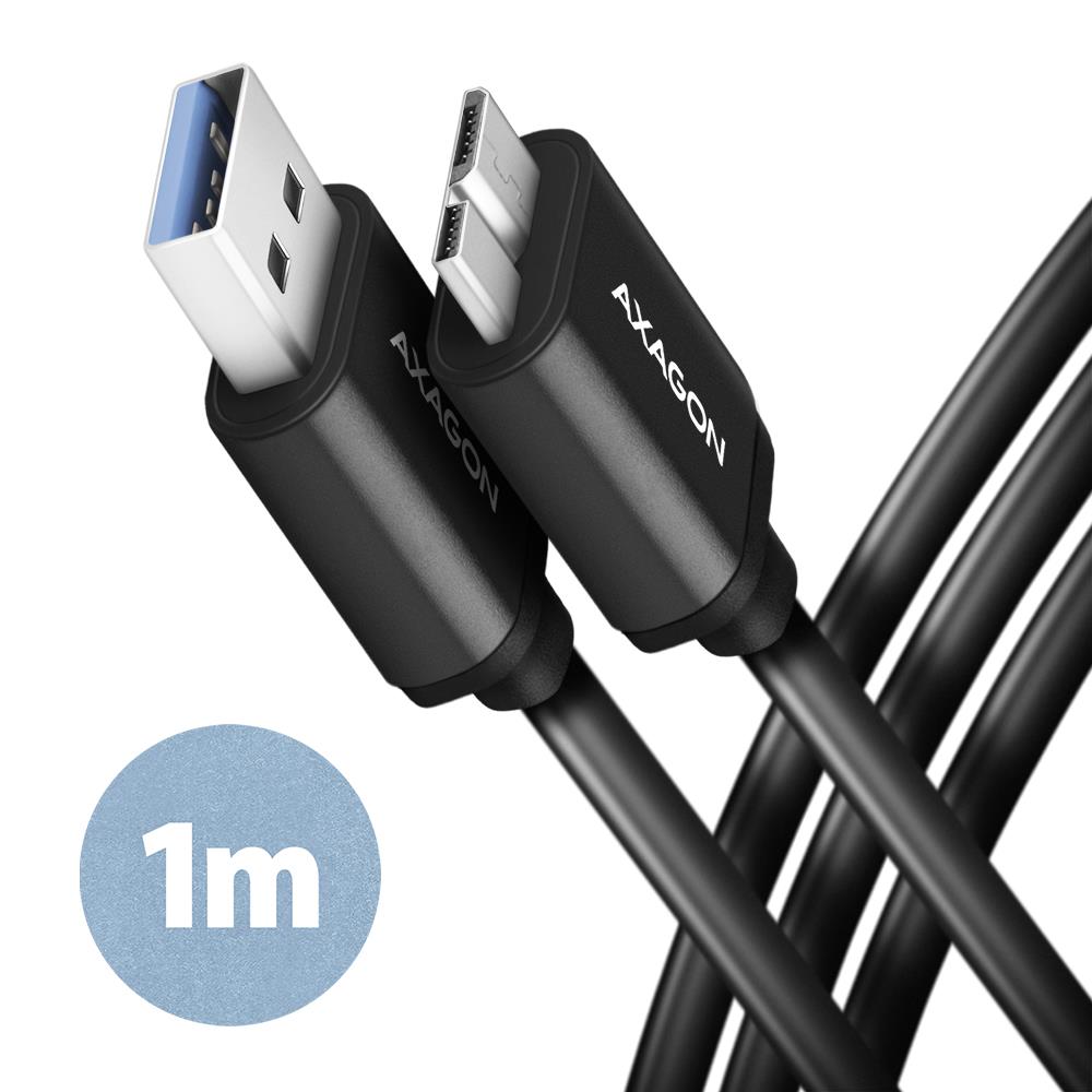 CABLE USB3 2 TO MICRO-B 1M SPEED BLK BUMM3-AM10AB AXAGON