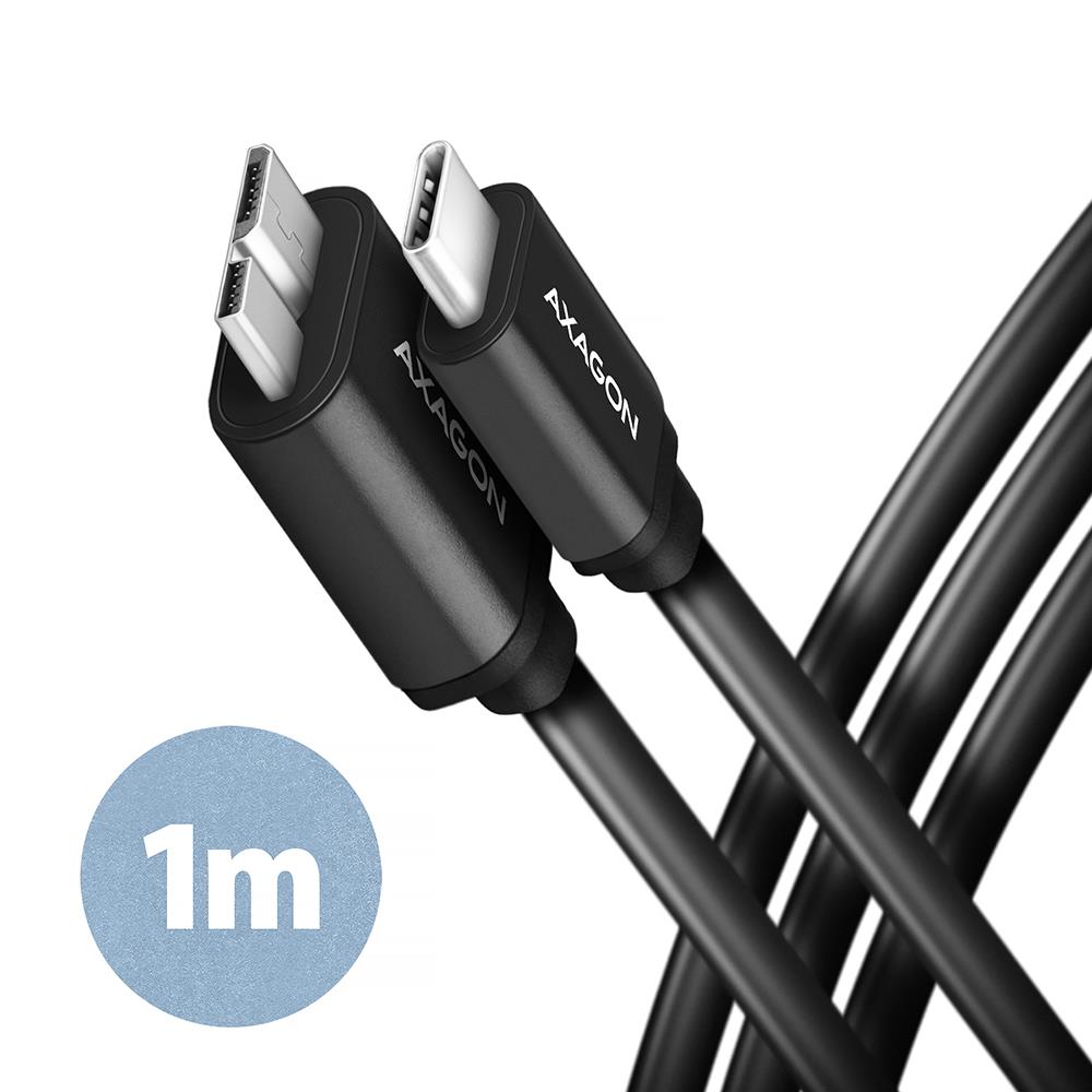 CABLE USB-C TO MICRO-B 1M SPEED BLK BUMM3-CM10AB AXAGON