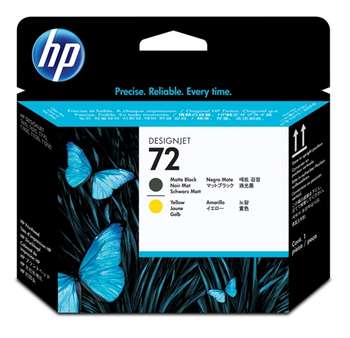 HP 72 Printhead black matte and yellow