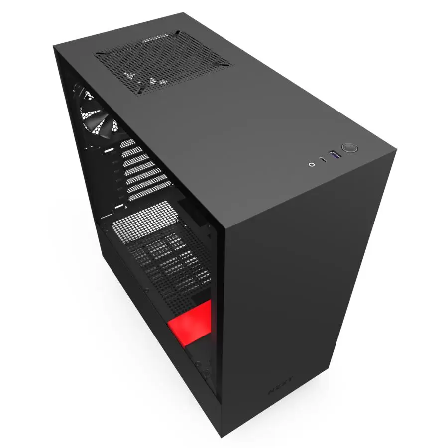 Case NZXT H510 MidiTower Not included ATX MicroATX MiniITX Colour Black   Red CA-H510B-BR