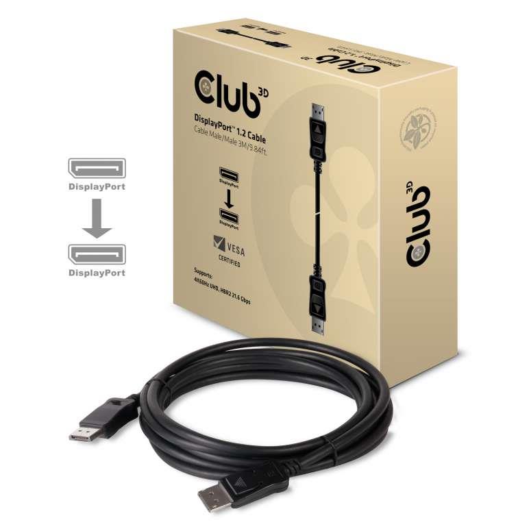 CLUB 3D DISPLAYPORT MM CABLE 3M 4K 60Hz