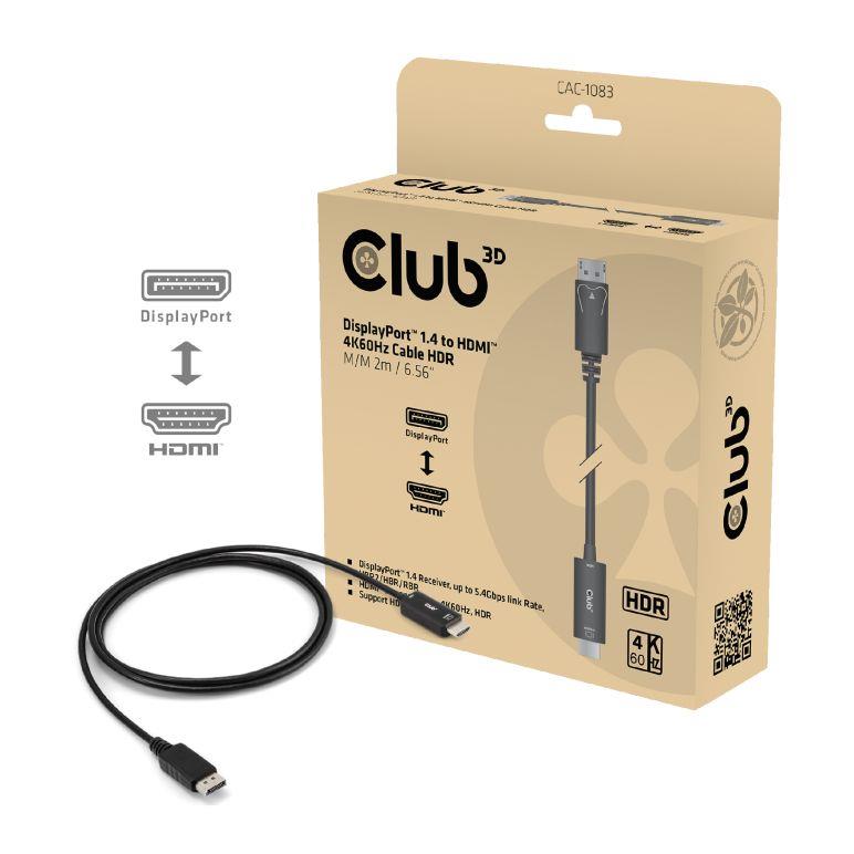 CABLE DP TO HDMI 2M CAC-1083 CLUB3D