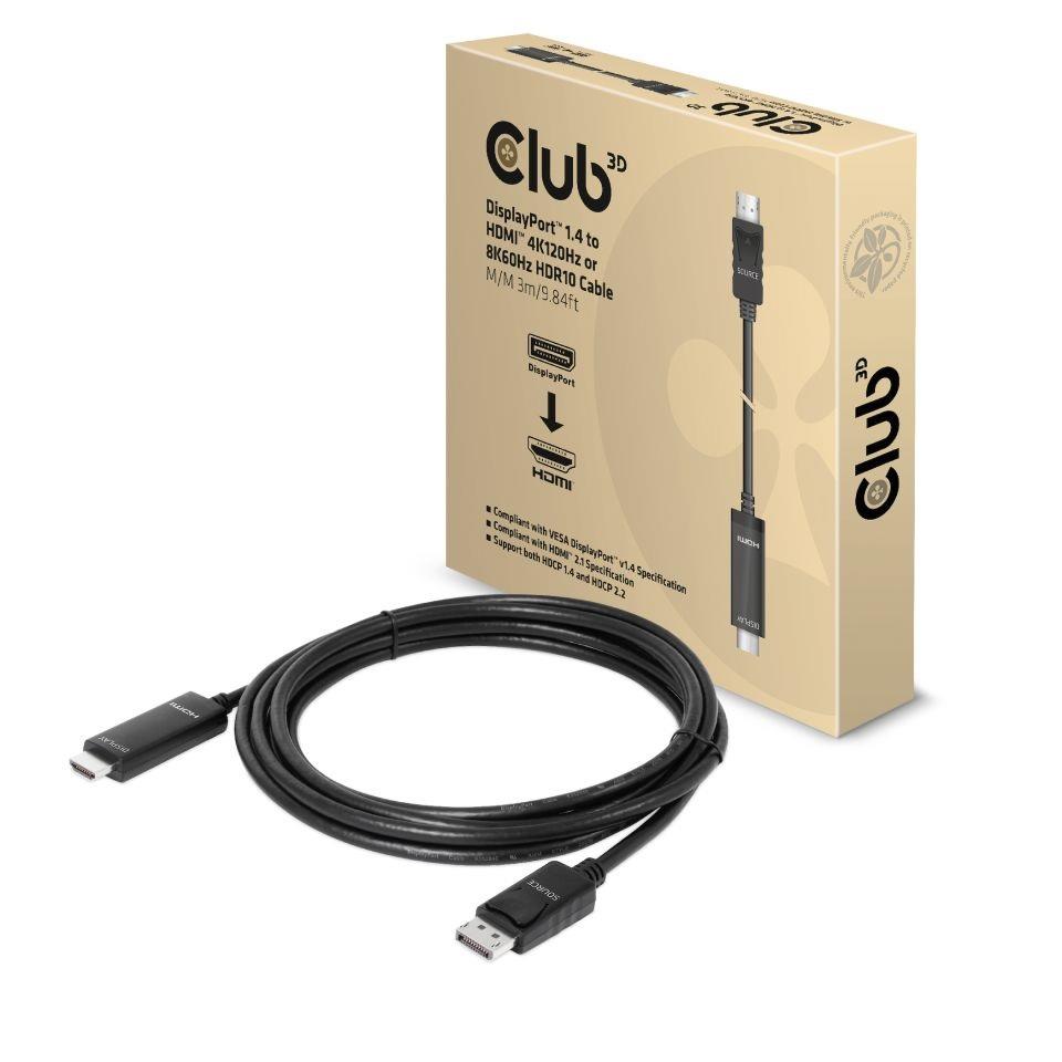 CABLE DP TO HDMI 3M M M CAC-1087 CLUB3D