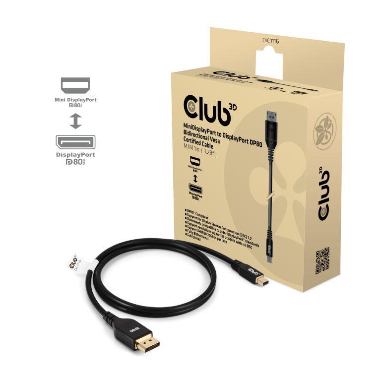 CABLE MINI DP TO DP 1M M M CAC-1116 CLUB3D