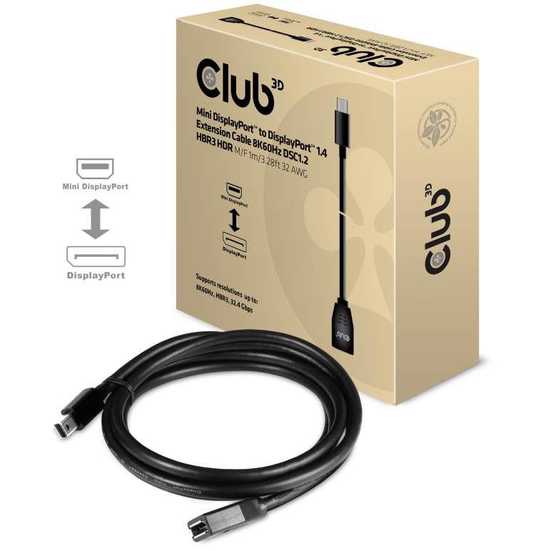 CABLE MINI DP TO DP 1M M F CAC-1121 CLUB3D