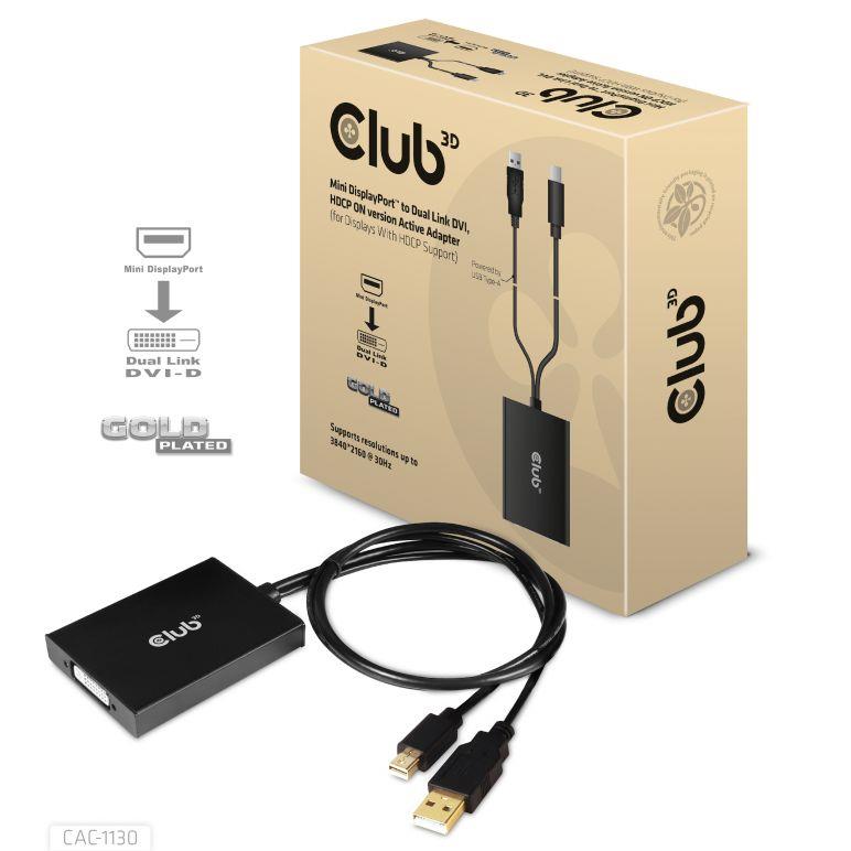 CLUB 3D M-DP to Dual link DVI-I adapter