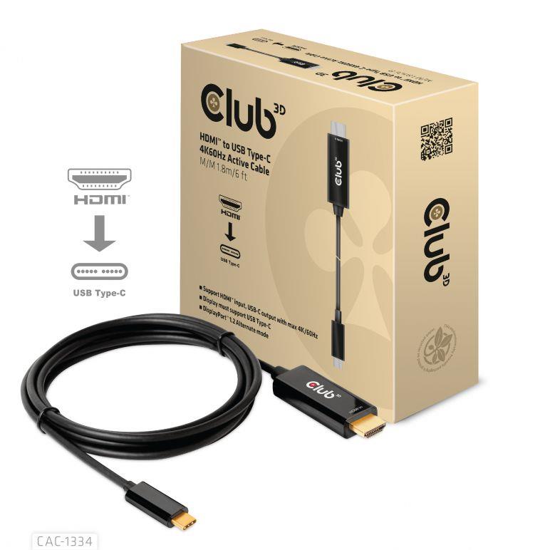 CABLE HDMI TO USB-C 1 8M M M CAC-1334 CLUB3D