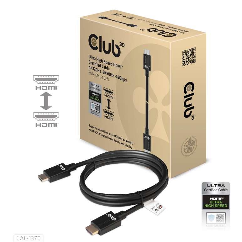 CABLE HDMI TO HDMI 1 5M M M CAC-1370 CLUB3D