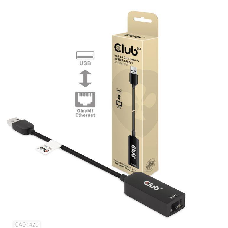 I O ADAPTER USB3 2 TO RJ45 M F CAC-1420 CLUB3D