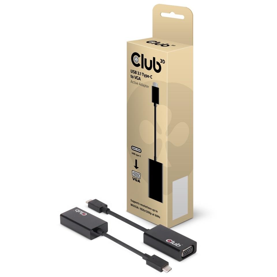 I O ADAPTER USB-C TO VGA M F CAC-1502 CLUB3D