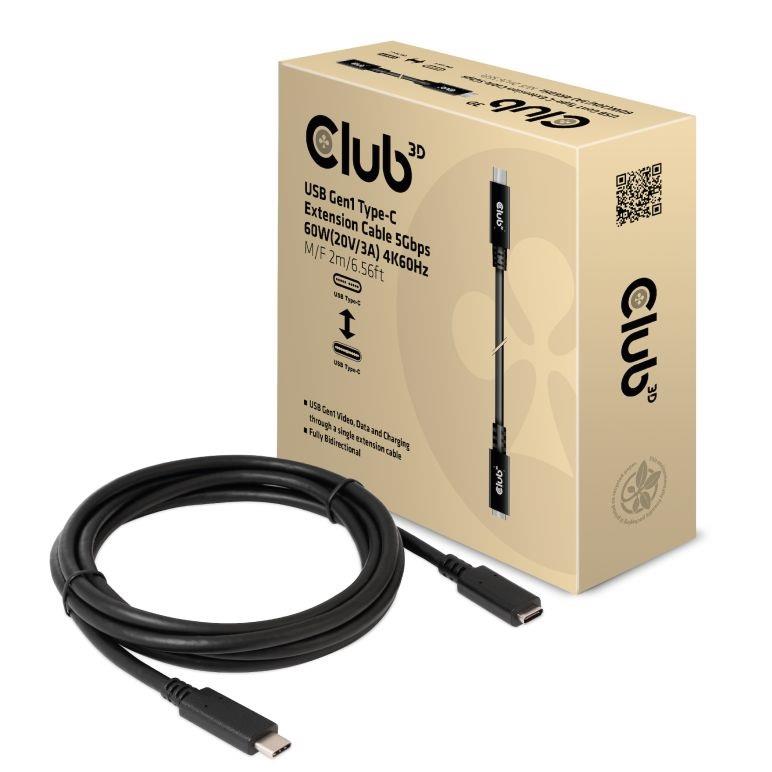CABLE USB-C TO USB-C 2M M F CAC-1529 CLUB3D