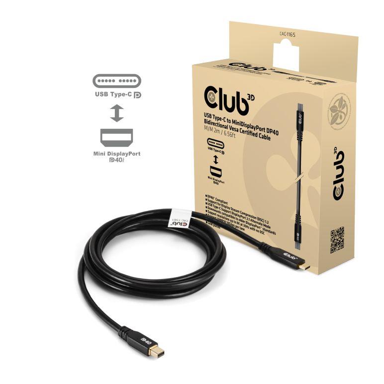 CABLE USB-C TO MINI DP 1 2M M M CAC-1561 CLUB3D