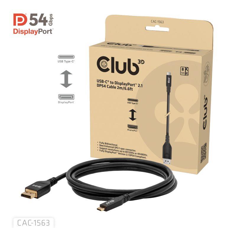 CABLE USB-C TO DP 2M M M CAC-1563 CLUB3D