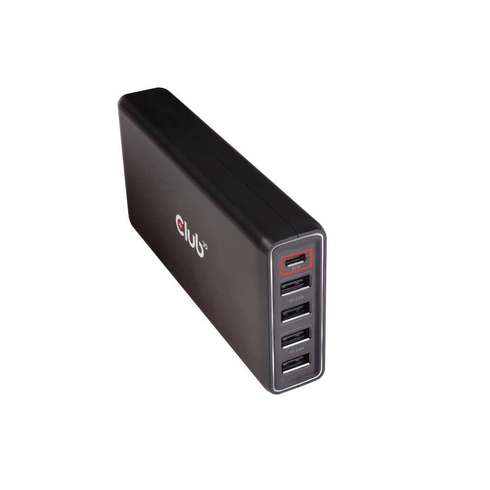 CLUB 3D USB Type A and C Power Charger
