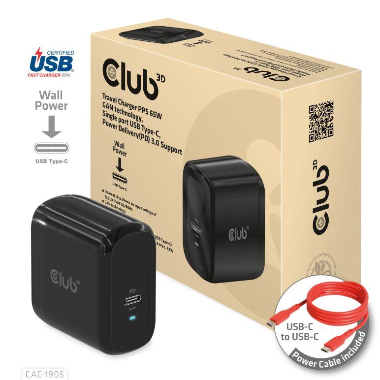 MOBILE TRAVEL CHARGER USB-C PPS 65W CAC-1905EU CLUB3D