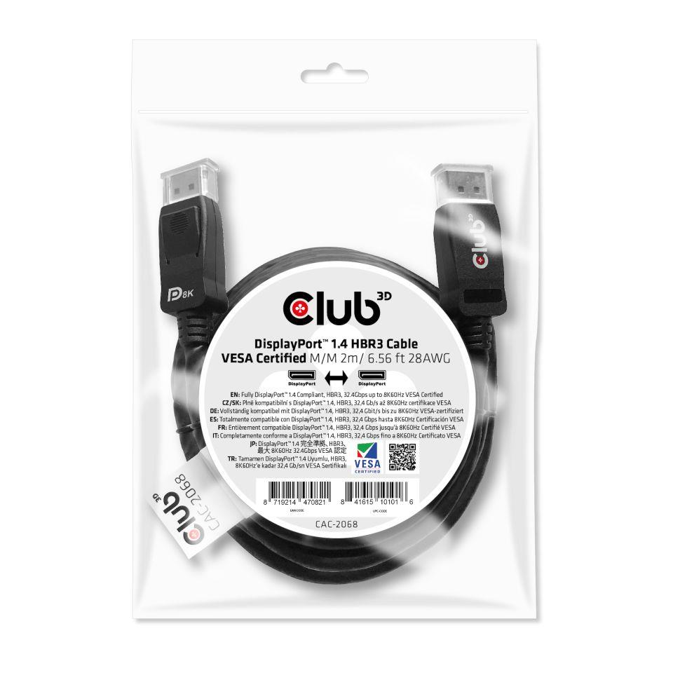 CABLE DP TO DP 2M M M CAC-2068 CLUB3D