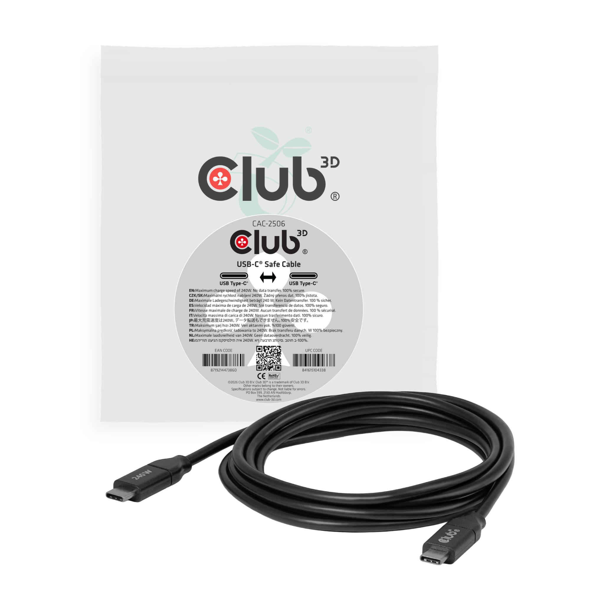 CABLE USB-C 2M CAC-2506 CLUB3D