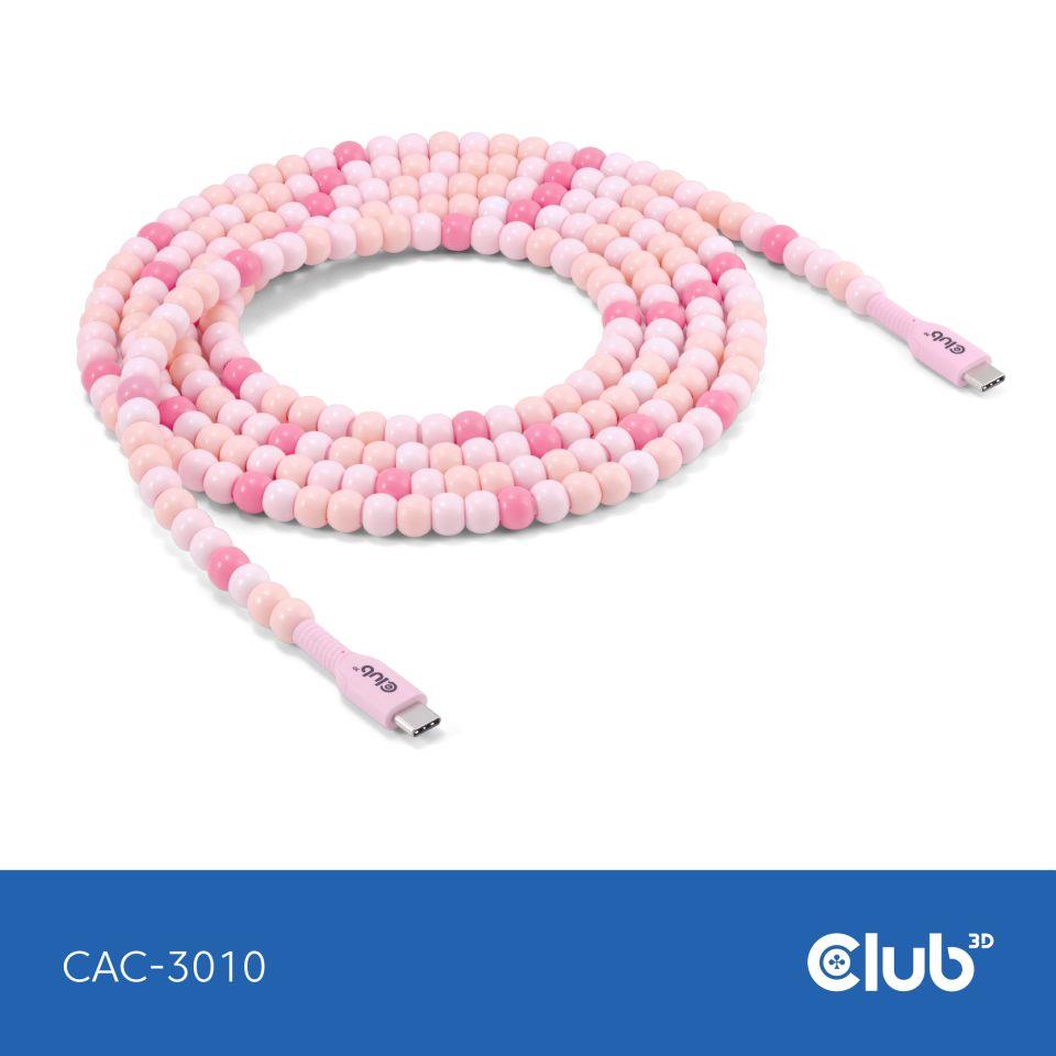 CABLE USB-C TO USB-C PINK CAC-3010 CLUB3D