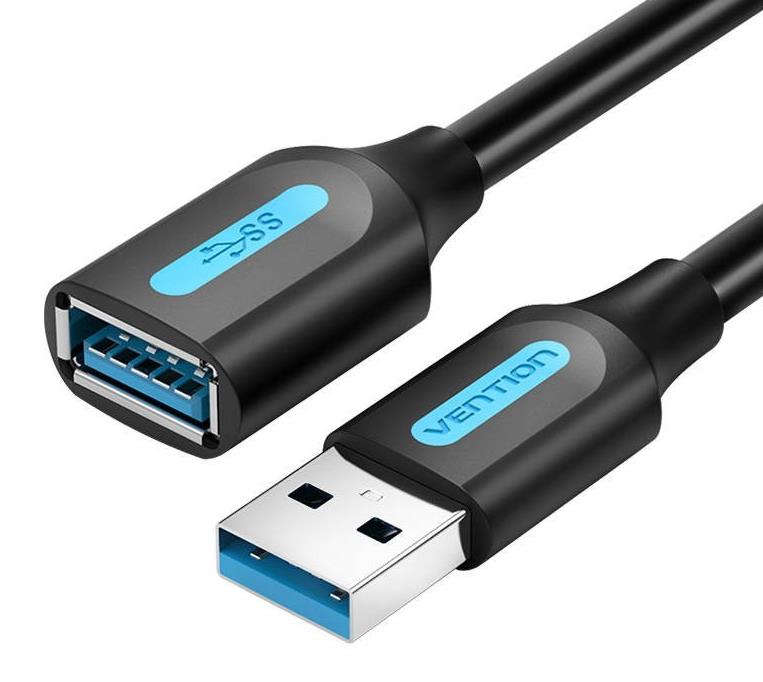 CABLE USB3 0 MALE TO FEMALE 0 5M BLACK CBHBD VENTION