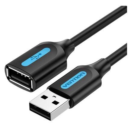 CABLE USB2 0 MALE TO FEMALE 1M BLACK CBIBF VENTION