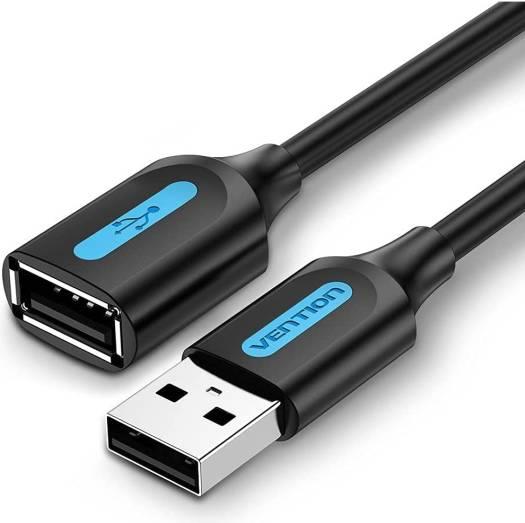 CABLE USB2 0 MALE TO FEMALE 1 5M BLACK CBIBG VENTION