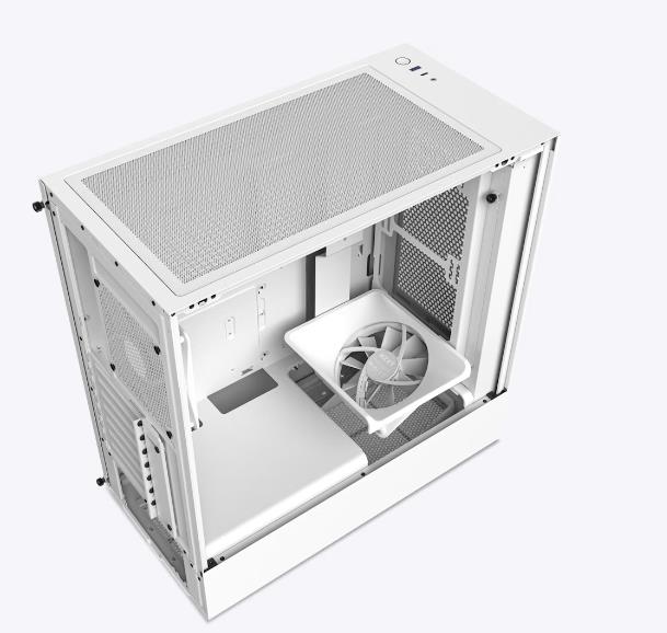 NZXT PC case H5 Flow midi tower white