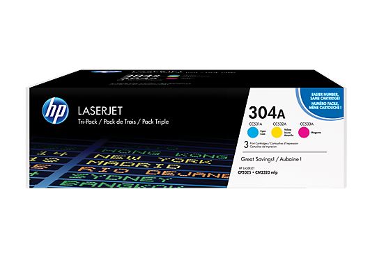 HP Toner 304A CYM Tri-Pack
