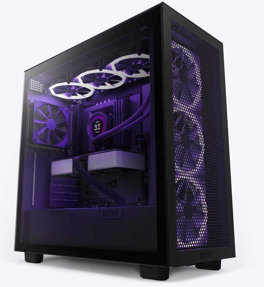Case NZXT H7 Flow MidiTower Not included ATX MicroATX MiniITX Colour Black CM-H71FB-01